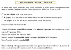 Calendario Scolastico 24-25